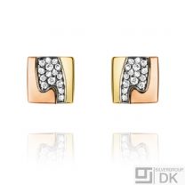 Georg Jensen Earrings # 1511B - FUSION with Pavé Diamonds 0,11ct