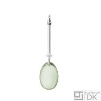 Georg Jensen. Sterling Silver Pendant with Prasiolite and Diamonds 0.07 ct - Dew Drop #128