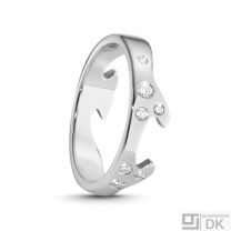 Georg Jensen Fusion End Ring (AB)  - 18k White Gold with Diamonds. #1367A