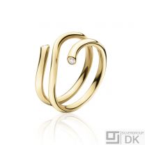 Georg Jensen Gold Ring w/ Diamonds - Magic #1513 A