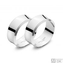 Georg Jensen. A pair of Napkin Rings in polished Steel - Pyramid