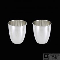 Georg Jensen. A pair of hammered Sterling Silver Cups  #372B - 1933-1944 Hallmarks.