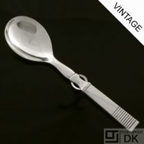 Georg Jensen All Silver Salad Serving Spoon 432 - Parallel/ Relief