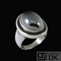 Georg Jensen. Sterling Silver Ring with Hematite #46A - Harald Nielsen