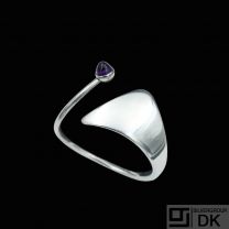 Bent Knudsen - Denmark. Sterling Silver Bangle with Amethyst #7.