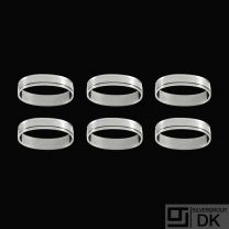 Georg Jensen. Set of six Sterling Silver Pyramid Napkin Rings #22A - Harald Nielsen