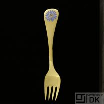Danish Gilded Silver Fork of the Year, 1980 - VINTAGE