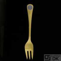 Georg Jensen Gilded Silver Pastry Fork of the Year, 1980 - VINTAGE