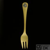 Georg Jensen Gilded Silver Pastry Fork of the Year, 1983 - VINTAGE