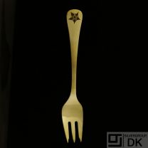Georg Jensen Gilded Silver Pastry Fork of the Year, 1984 - VINTAGE