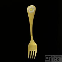 Danish Gilded Silver Fork of the Year, 1987 - VINTAGE