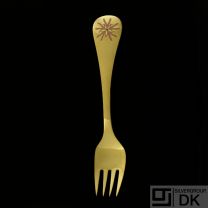 Danish Gilded Silver Fork of the Year, 1988 - VINTAGE