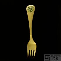 Danish Gilded Silver Fork of the Year, 1989 - VINTAGE