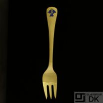 Georg Jensen Gilded Silver Pastry Fork of the Year, 1990 - VINTAGE