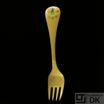Danish Gilded Silver Fork of the Year, 1991 - VINTAGE