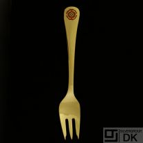 Georg Jensen Gilded Silver Pastry Fork of the Year, 1994 - VINTAGE
