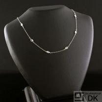 Danish Silver Necklace w/ Zircons - Lund Copenhagen - VINTAGE