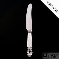 Georg Jensen Silver Travel Knife w/ Leather Sheath - Acorn/ Konge - VINTAGE