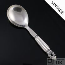 Georg Jensen Silver Serving Spoon w/ Steel, Small - Acorn/ Konge - VINTAGE