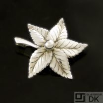 Danish Silver Leaf Brooch - John Lauritzen - VINTAGE
