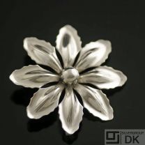 Danish Silver Flower Brooch - H. Siersbøl - Vintage