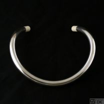 Georg Jensen Sterling Silver Neck Ring with Ivory - #40