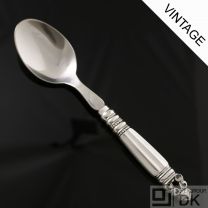 Georg Jensen Silver Spoon w/ Steel, Large - Acorn/ Konge - VINTAGE