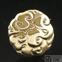 Vintage Danish Gold Brooch - B.Hertz/ Bindesbøll