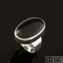 Danish Silver Ring w/ Onyx - Carl Ove Frydensberg - VINTAGE