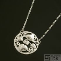 Danish Silver Necklace w/ Diamonds - Lund Copenhagen
