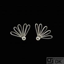A. Dragsted - Copenhagen. Sterling Silver Ear Clips.