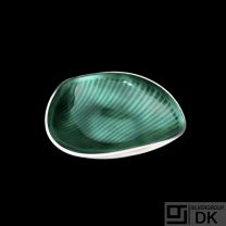 A. Michelsen. Small Sterling Silver Bowl with green Enamel - Eigil Jensen.