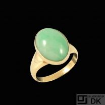 A.F. Rasmussen - Denmark. 14k Gold Ring with Jade - 1960s