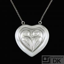 Henry Heerup for Kalevala Koru. Sterling Silver Heart Pendant Necklace