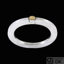 Andreas Mikkelsen. Hinged Sterling Silver Bangle with 24k Gold #76.