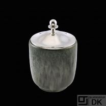 Arne Bang (1901 - 1983). Stoneware Jar with Silver Lid.