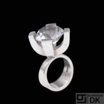 Arne Johansen - Denmark. Sterling Silver Ring with Rock Crystal.