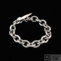Danish 830s Silver Anchor Chain Bracelet. 52g.