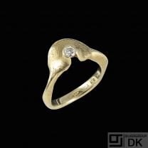 Benny Bjørn Larsson. 14k Gold Ring with diamond 0.13 ct.