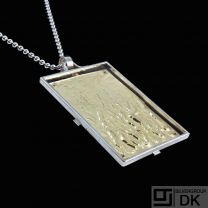 Bent Exner. Fire-gilded Sterling Silver Pendant Necklace.