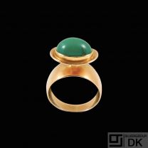 Bent Knudsen - Denmark. 14k Gold Ring with Turquoise  #79 - 1960s