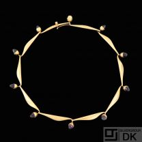 Bent Knudsen - Denmark. 14k Gold Necklace with Amethyst #17. 1960s