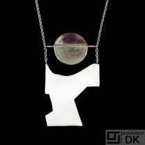 Robert Jacobsen (1912-1993). Sterling Silver Pendant / Necklace with Amethyst #30.