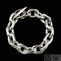 Danish Handmade Heavy Sterling Silver Anchor Chain Bracelet. 151g.