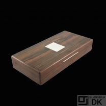 Danish Rio Rosewood Box with Inlaid Sterling Silver - 1960s