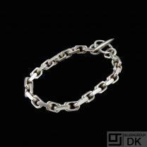 Danish Silver Anchor Chain Bracelet. 32g.