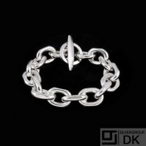 Danish Sterling Silver Anchor Chain Bracelet. 126 g.