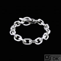 Danish Sterling Silver Anchor Chain Bracelet. 52g.