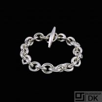 Danish Sterling Silver Anchor Chain Bracelet. 64g.