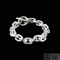 Danish Sterling Silver Anchor Chain Bracelet. 74g.